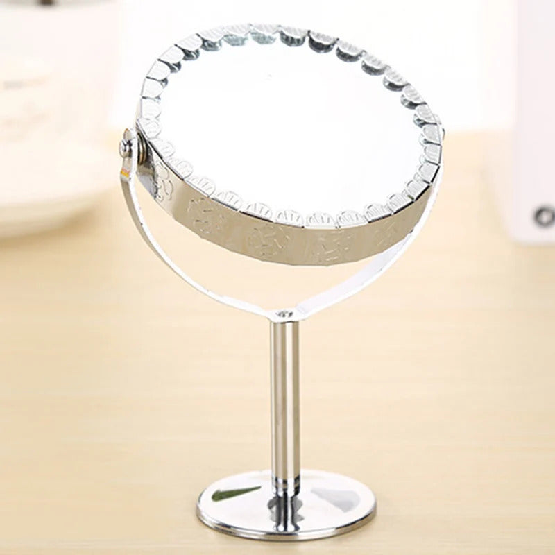 TSHOU908 Magnification Makeup Mirror Dual 2 Sided Round Shape Rotating Cosmetic Mirror Stand Magnifier Mirror Standing Mirro
