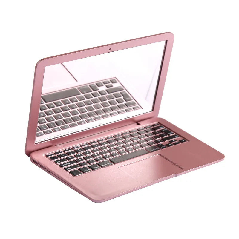 DSHOU282 Portable Mini Makeup Mirror Pocket Laptop Glass Women Girls Creative Home Decorative Folding Mirrors Tool Computer Mirror