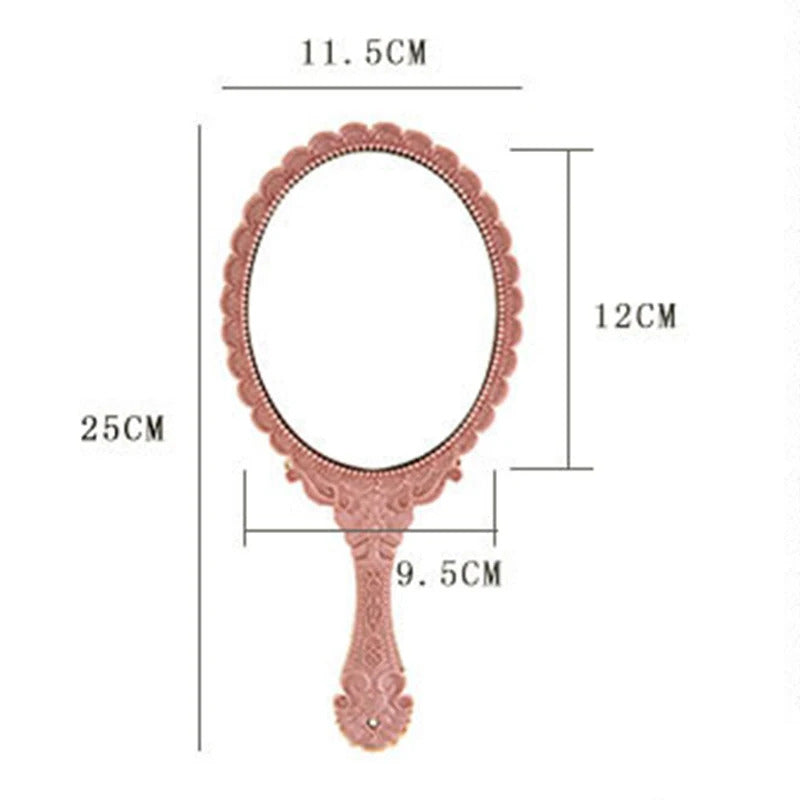 DSHOU178 Hand Mirrors Makeup European Rectangle Hand Hold Cosmetic Mirror with Handle Makeup Mirror