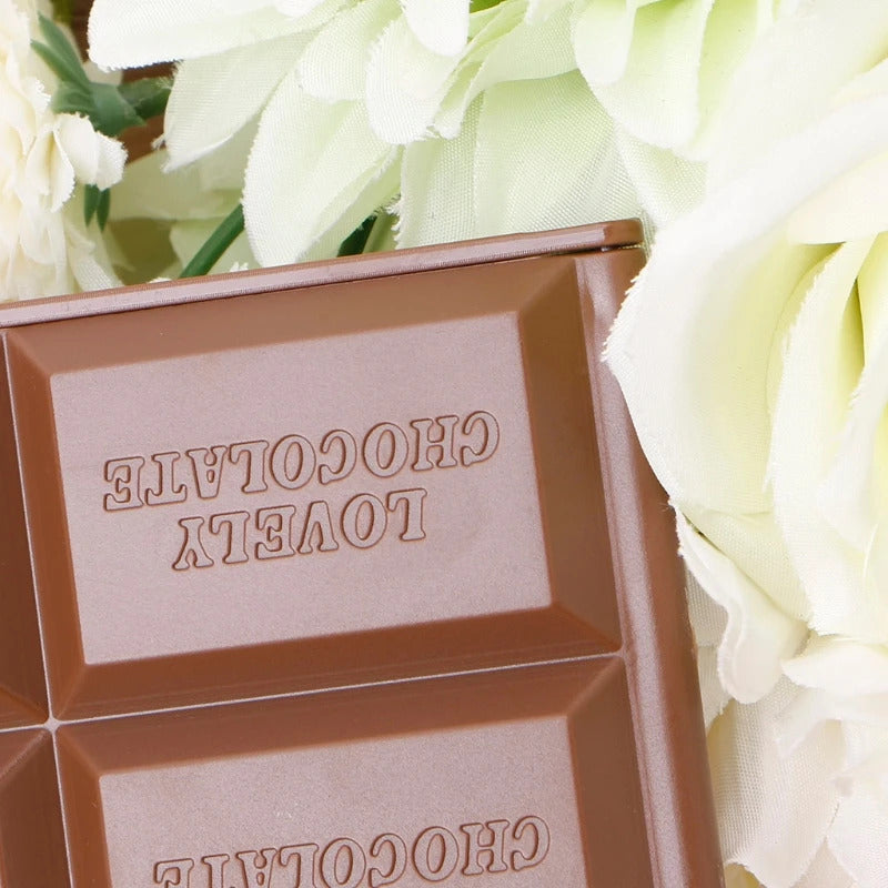 L195 Cute Chocolate Cookie Shaped Square Pocket Mirror Mini Foldable Makeup Mirror U2JD