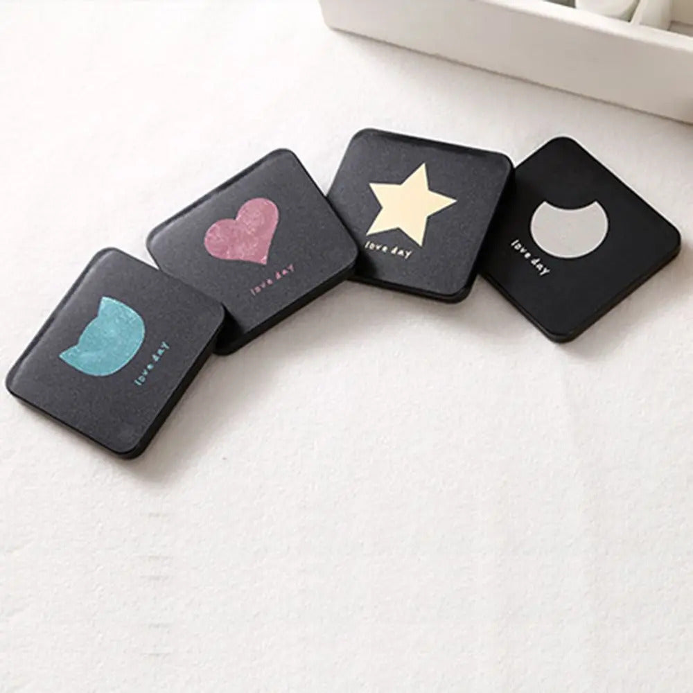 TSHOU384 Mini Square Makeup Mirror Portable Hand Mirror Double-sided Makeup Vanity Mirror Foldable Compact Mirror Pocket Cosmetic