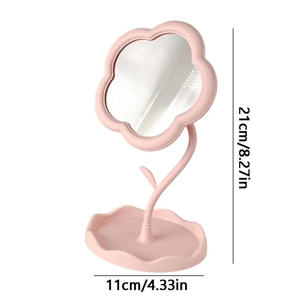 TSHOU1092 Desktop Makeup Mirror Sunflower Shaped Cute Girly Heart Dressing Mirror Detachable Hanging Jewelry High-definition Beauty Mirror