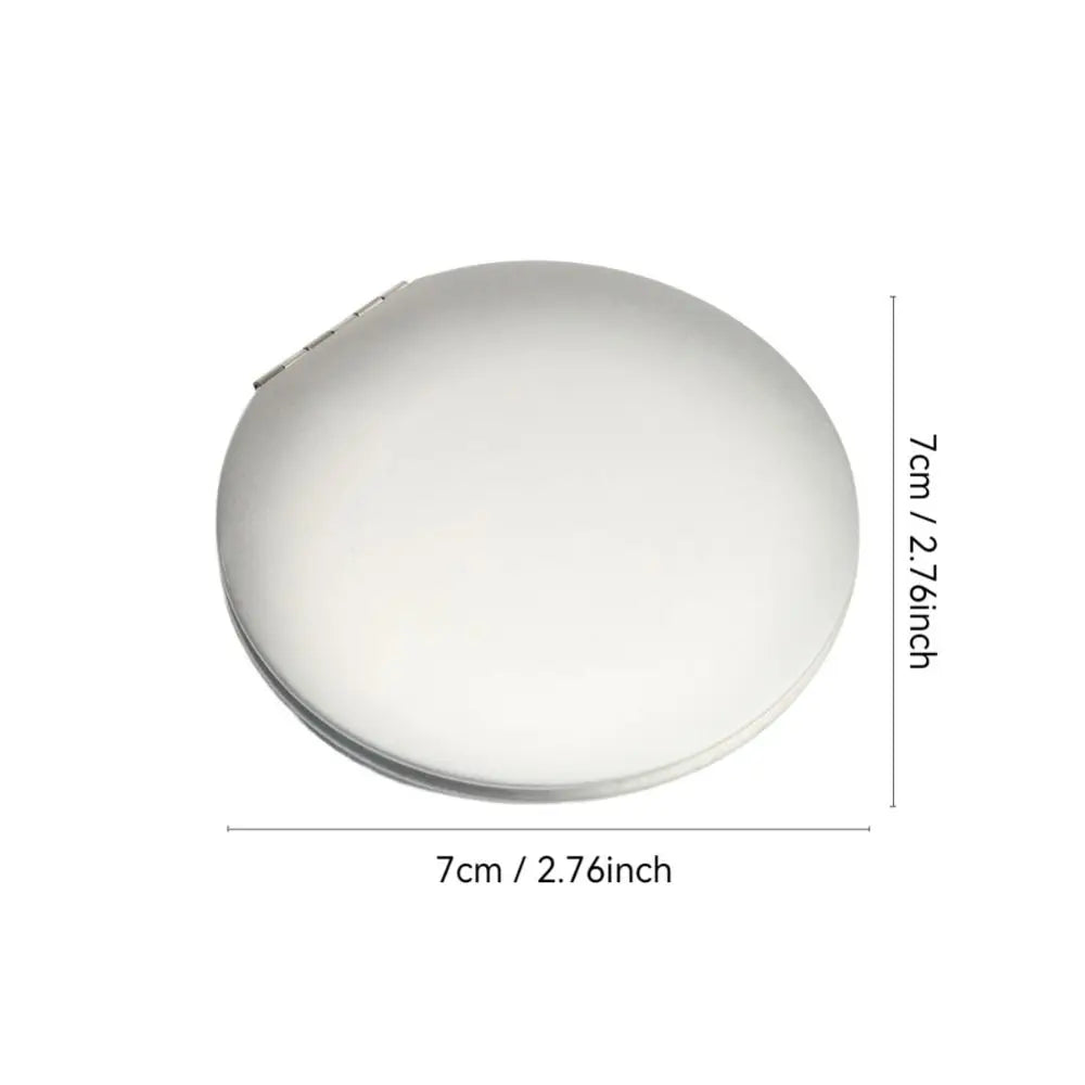 SET63 Cute Folding Makeup Mirror Double-Sided Round Pocket Mirror Solid Color Mini Cosmetics Mirror