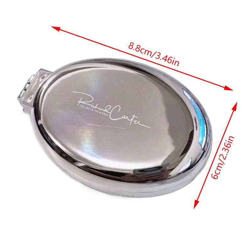 CX514 Mini Portable Folding Comb Mirror Air Cushion Silver Plating Hair Comb Cosmetic Travel Pocket Hair Brush Makeup Tool Gift