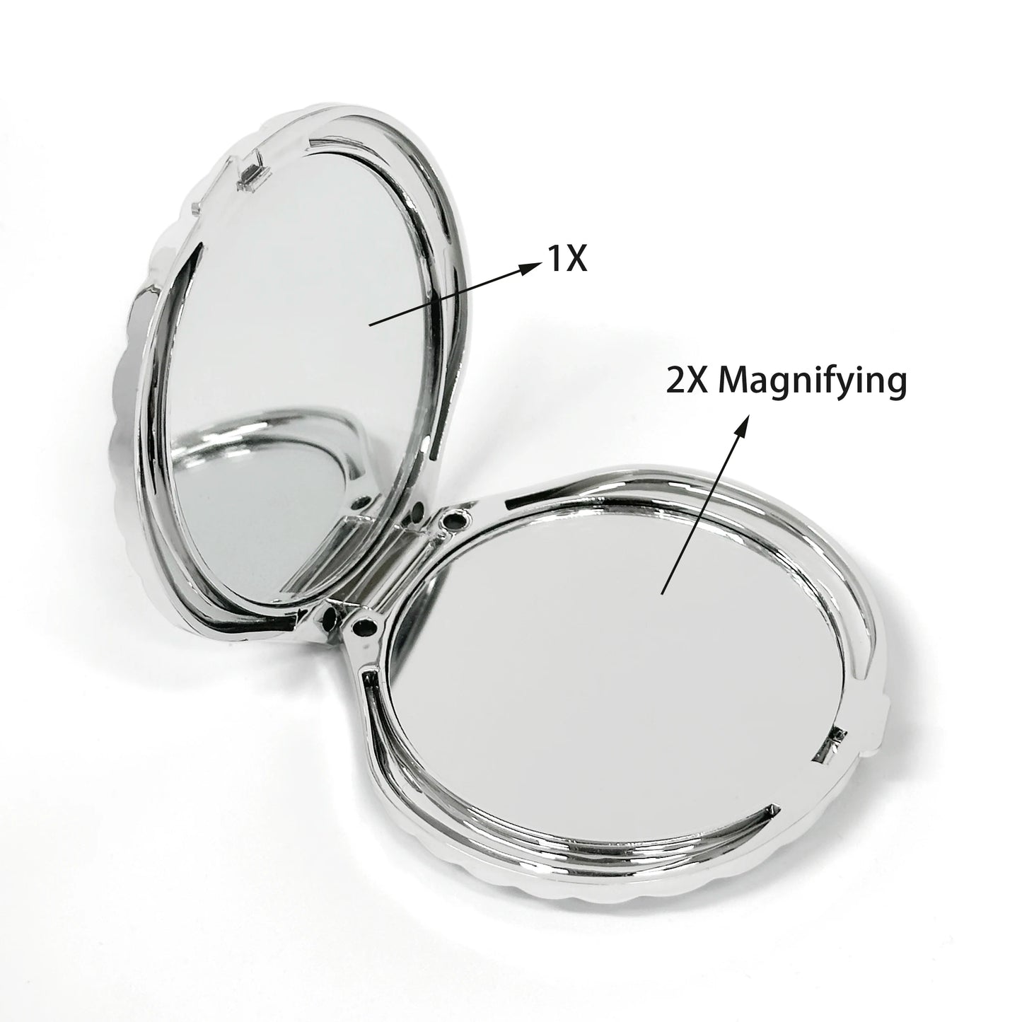 SET62 Shell Shaped Folding Makeup Mirror Cute Design Electroplated Plastic Pocket Mirror