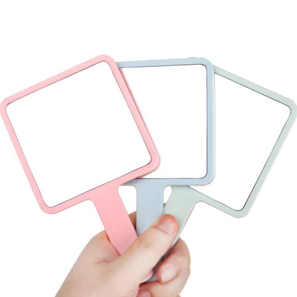 TSHOU570 Handle Mirror Square Makeup Mirror Handhe Vanity Mirror Hand Mirror SPA Salon Makeup Vanity Cosmetic Compact Mirror