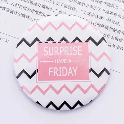 FEN19 New Fashion Lady Portable MIni Makeup Mirror Cute Cartoon Pattern Portable Compact Pocket Mirror Mini Cosmetic Mirror