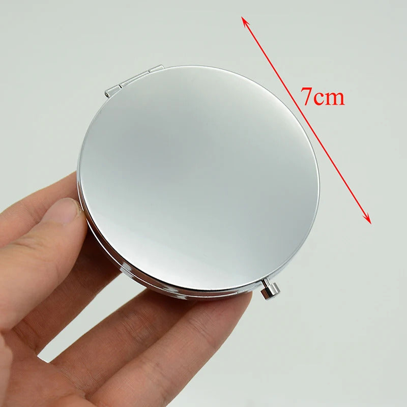 L456 Sided Magnifying Folding Makeup Mirror Printed Flower Porcelain Mirrors Mini Makeup Compact Pocket Mirror