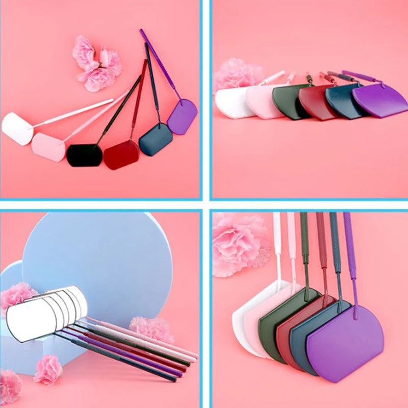 L196 Checking Eyelash Extension Mirror Large Makeup Magnifying Beauty Handle Mirror Mouth Oral Teeth Care Multifunction Checking