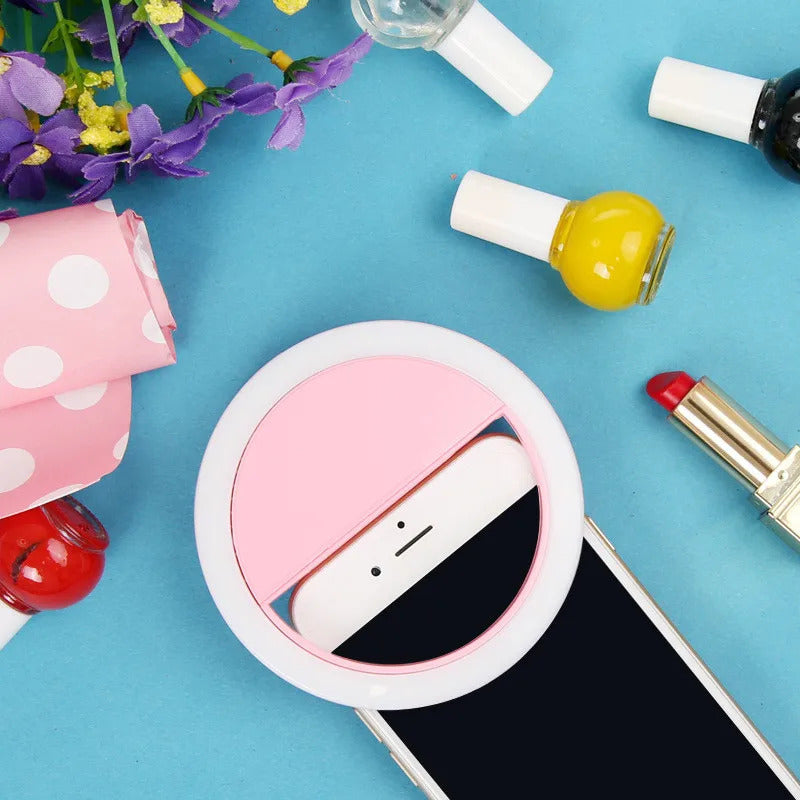 L498 Mobile Phone Light Clip Selfie LED  Auto Flash for Cell Phone Selfie Flashlight Makeup Mirror Smartphone Round Portable