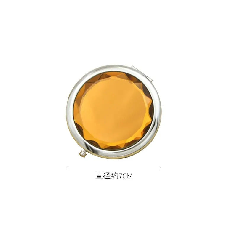 TSHOU752 Mini Round Makeup Mirror Portable Double-sided Vanity Mirror Cosmetic Mirror Makeup Vanity Foldable Pocket Mirror
