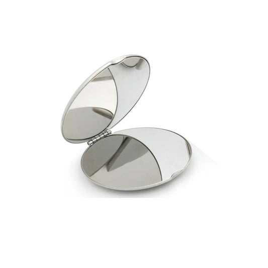 L344 Portable Women Stainless Steel Makeup Mirror Hand Pocket Folded-Side Cosmetic Make Up Mirror Small Various Shapes