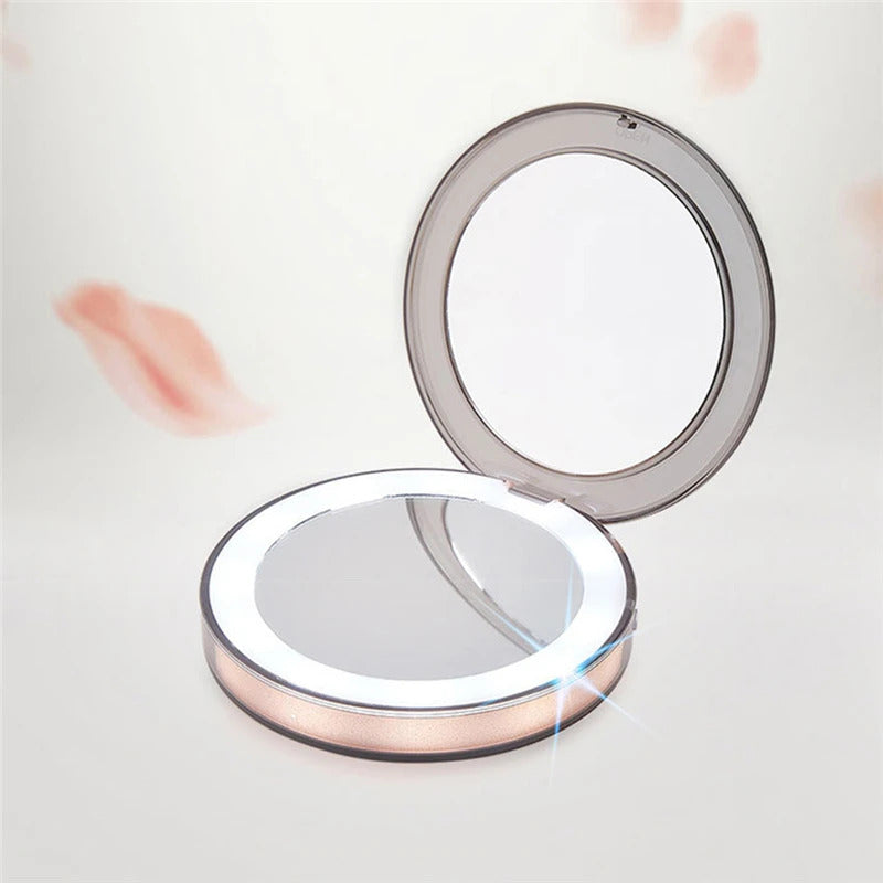L125 Light Mini Makeup Mirror 3 Times Magnifying Glass Travel Portable Induction Lighting Makeup Mirror  Touch Lighting