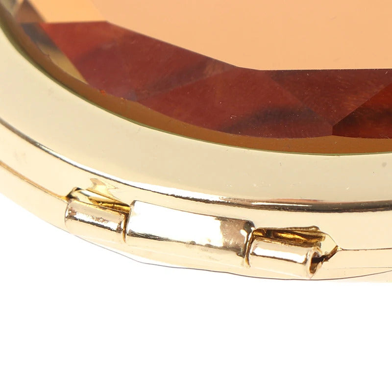 CX327 Luxury Crystal Makeup Mirror Portable Round Folded Compact Mirrors Gold Silver Pocket Mirror Making Up for Personalized
