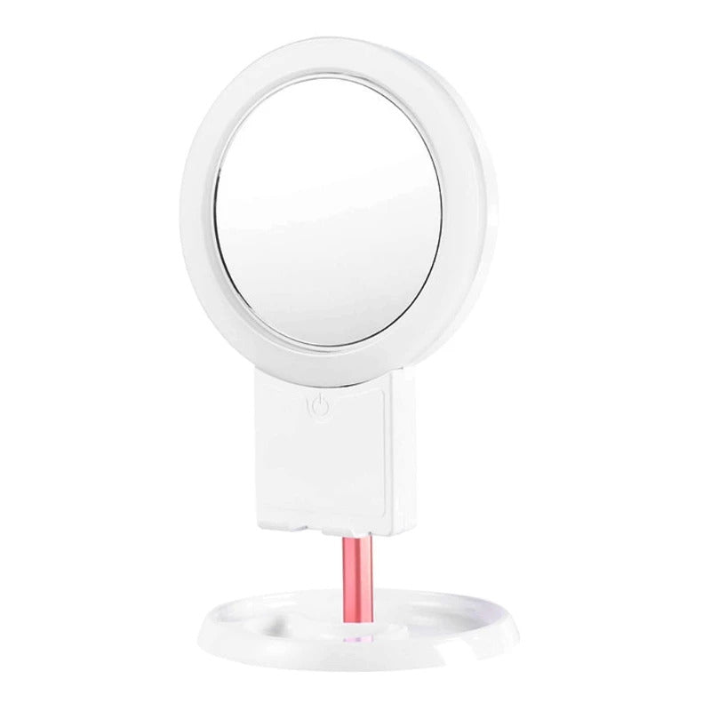 L163  Led Light Makeup Mirror Storage LED Face Mirror Adjustable Touch Dimmer USB Led
