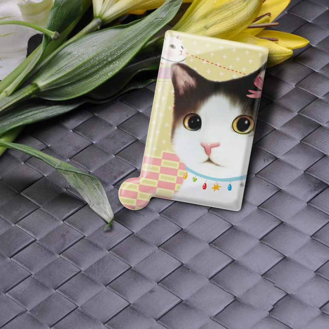 TSHOU544 Cosmetic Stainless Steel Unbreakable Makeup Mirror Shatter-Proof Portable Travel PU Leather Sleeve Pocket Card Mirror