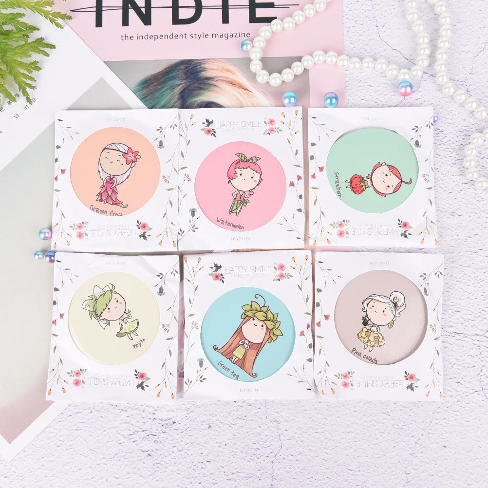 TSHOU916 Cute GirlPocket Makeup Mirror Cosmetic Compact Mirrors Espelho De Maquiagem Espejos Bolsillo Friut Design Round Mirror