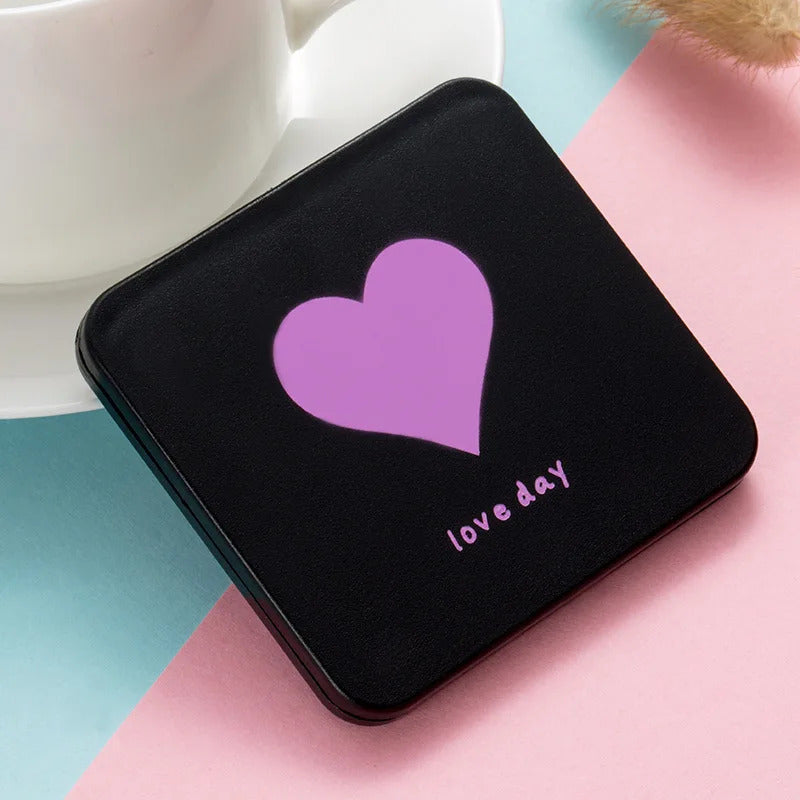 CX658 Double-sided Mirror Foldable Makeup Mirrors Lady Cosmetic Hand Folding Portable Compact Pocket