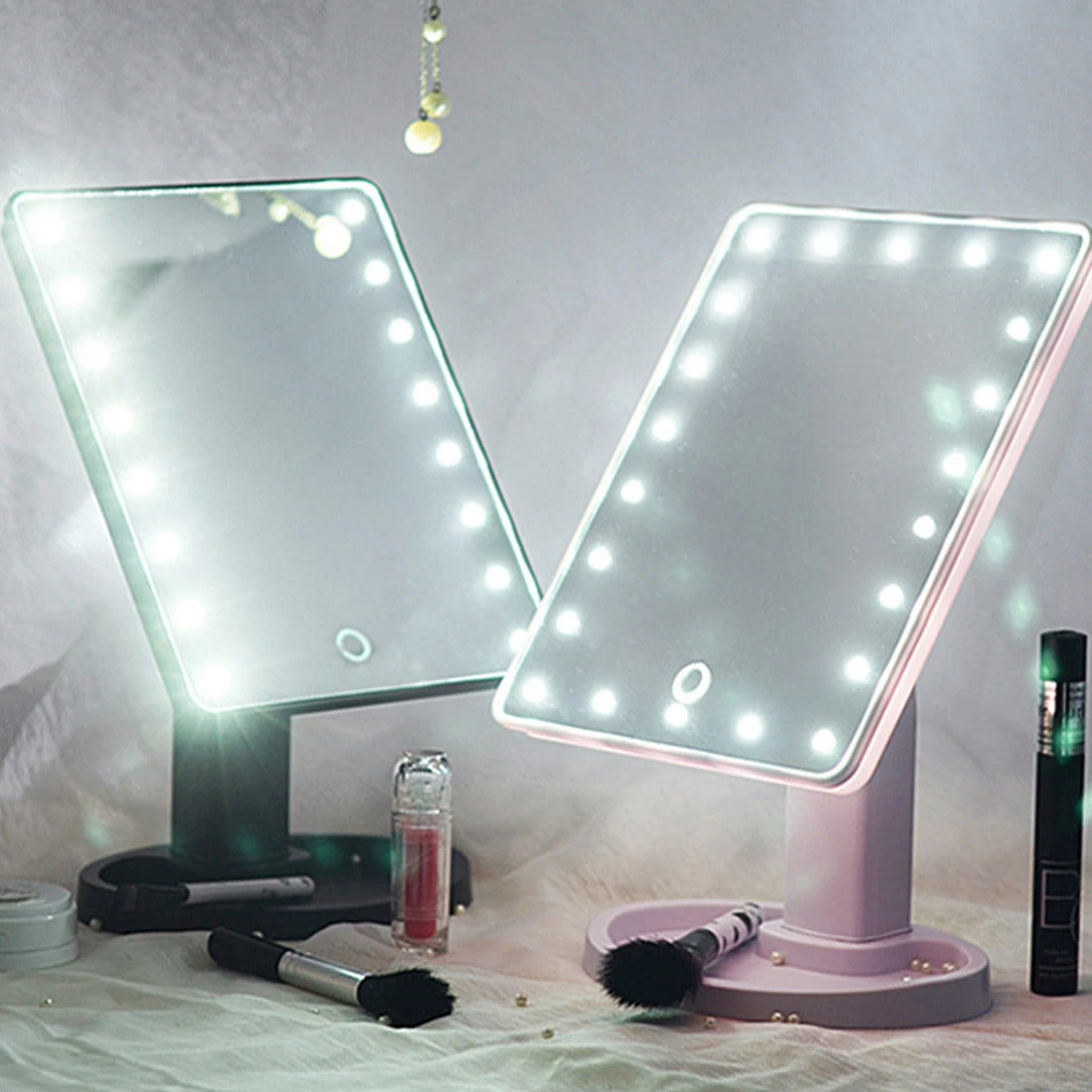TSHOU467 storag vanity mirror 360 degree rotating mirror adjustable 16/22 LED touch screen portable touch sensor luminous mirror