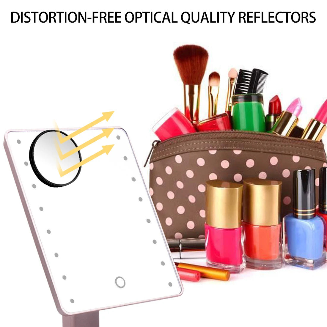 TSHOU499 Small  Makeup Mirror Touch Screen 10 Times Suction Cup Magnifying Glass Small Round Mirror Portable Mini Makeup Mirror