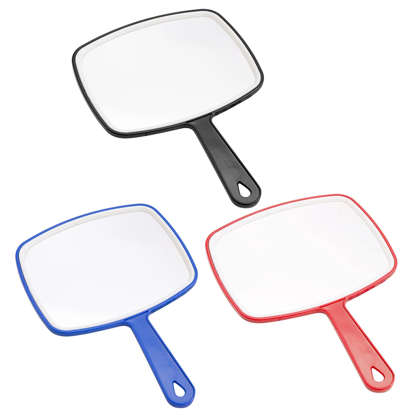 L263 Square Hand Mirror Handheld Paddle Mirror Tool w/ Handle Large Viewing Haircut Mirror Big Mirror Dresser Mirror Cosmetic