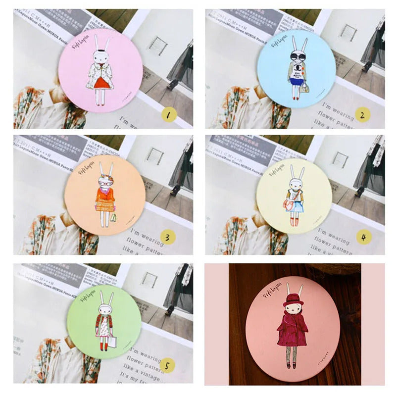 CX190 Cartoon Anti-fall Portable Small Mirror Cute Girls Makeup Mirror Pocket Mirror for Beauty Tools