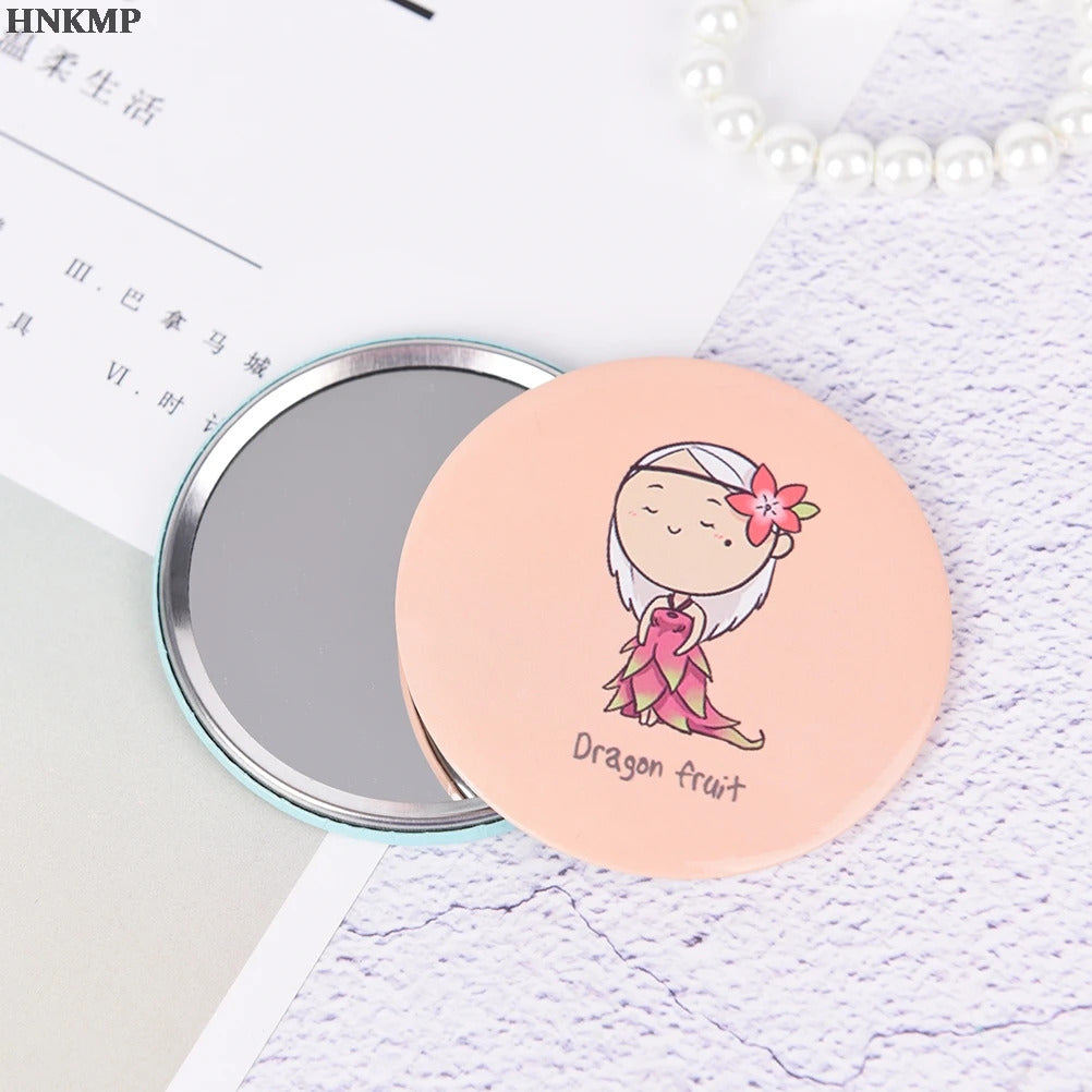 TSHOU706 Fashion Lady Portable Makeup Mirror Cartoon Pattern Portable Compact Pocket Cosmetic Mirror Mini Cute Small Creative