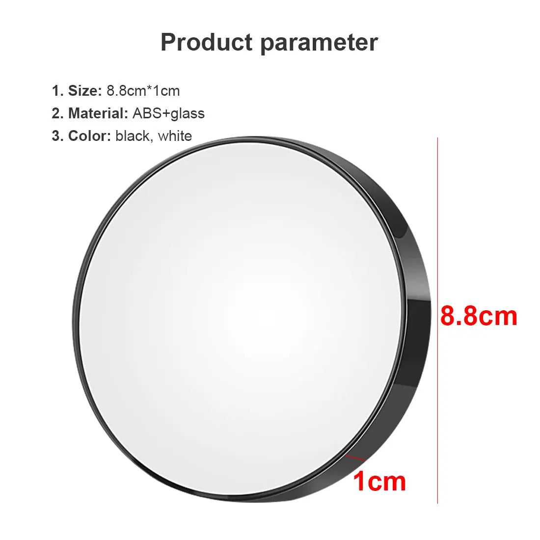 cx161 Portable Vanity Mini Pocket Round Makeup Magnifying Mirror With Two Suction Cups Compact Cosmetic Mirror Tool 5X 10X