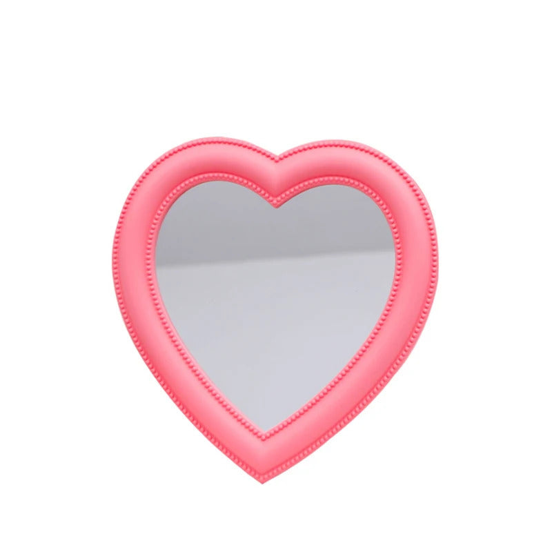 CX660  Love Mirror Desktop Makeup Mirror Wall Mounted Dual-Use Vanity Mirror Girl Room Wall Decoration Heart-Shaped Mirror