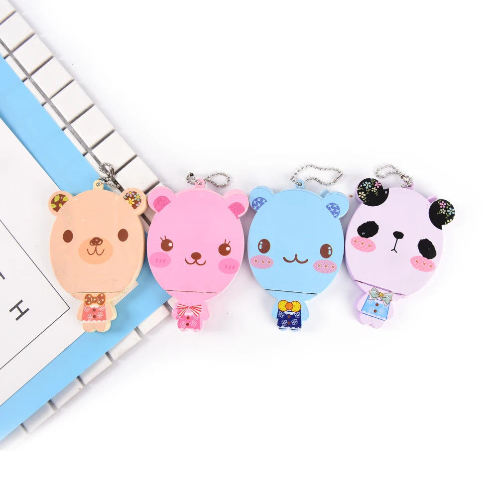 Y14 Cute Cartoon Animal Big Face Small Mirror Fashion Women Mini Pocket Makeup Mirror Portable Mirror Comb Suit