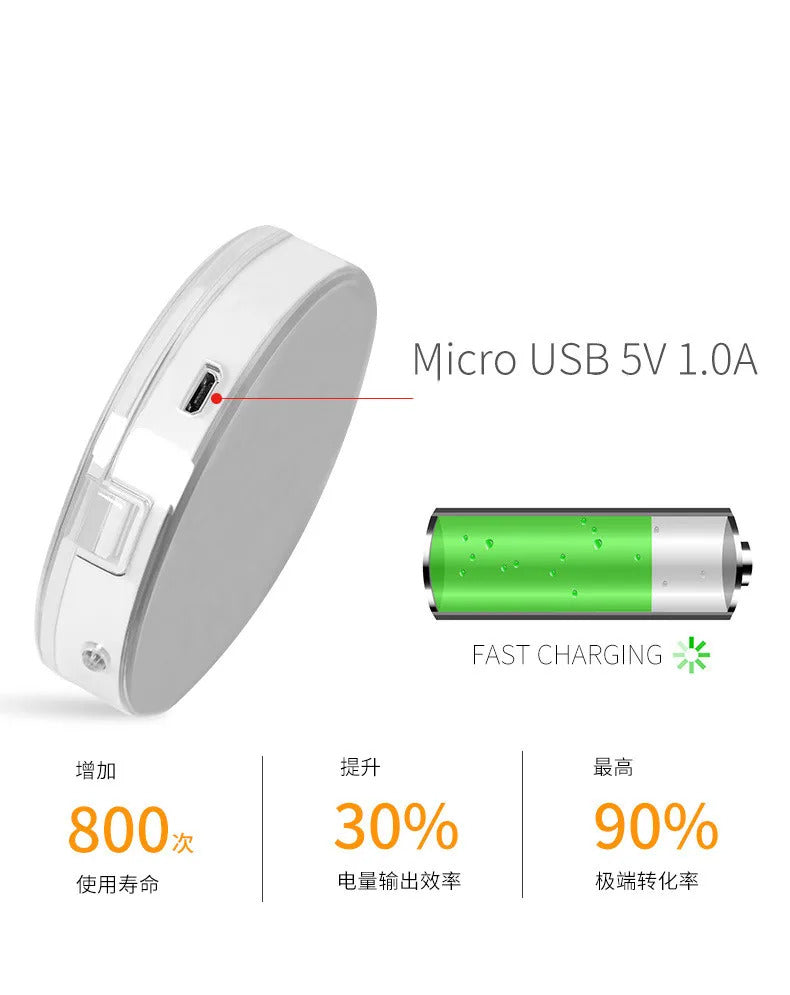 TSHOU747 LED Mini Makeup Mirror Hand Held Fold Small Portable Micro USB Connect Cable Chargeableable Cosmetic Mirror Makeup Tool