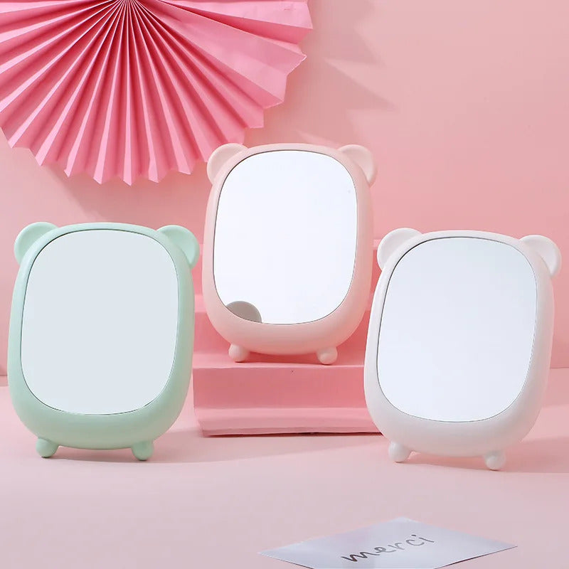 L226 Cute Round Mirror Table Makeup Mirror Hanging Dressing Decorative Mirrors Home Decor Bathroom Supplies Table Mirror Folding
