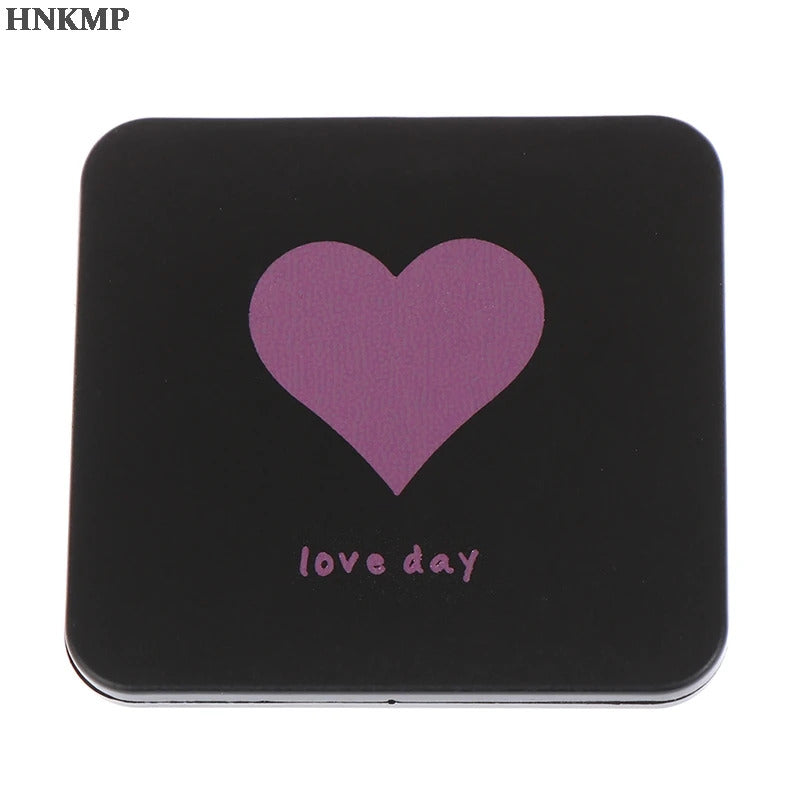 CSHOU375  Double-sided Mirror Women Foldable Makeup Mirrors Lady Cosmetic Hand Folding Portable Compact Pocket Random Color