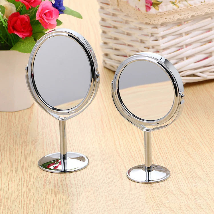 FEN68 Magnification 1：2 Makeup Mirror Dual 2 Sided Round Shape Rotating Cosmetic Mirror Stand Magnifier Mirror Standing Mirro