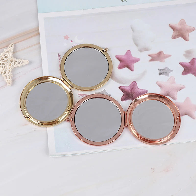 PY311 Portable Double Side Mirro Fashion Women Ladies Make Up Mirror Cosmetic Folding Compact Pocket With Makeup Tool