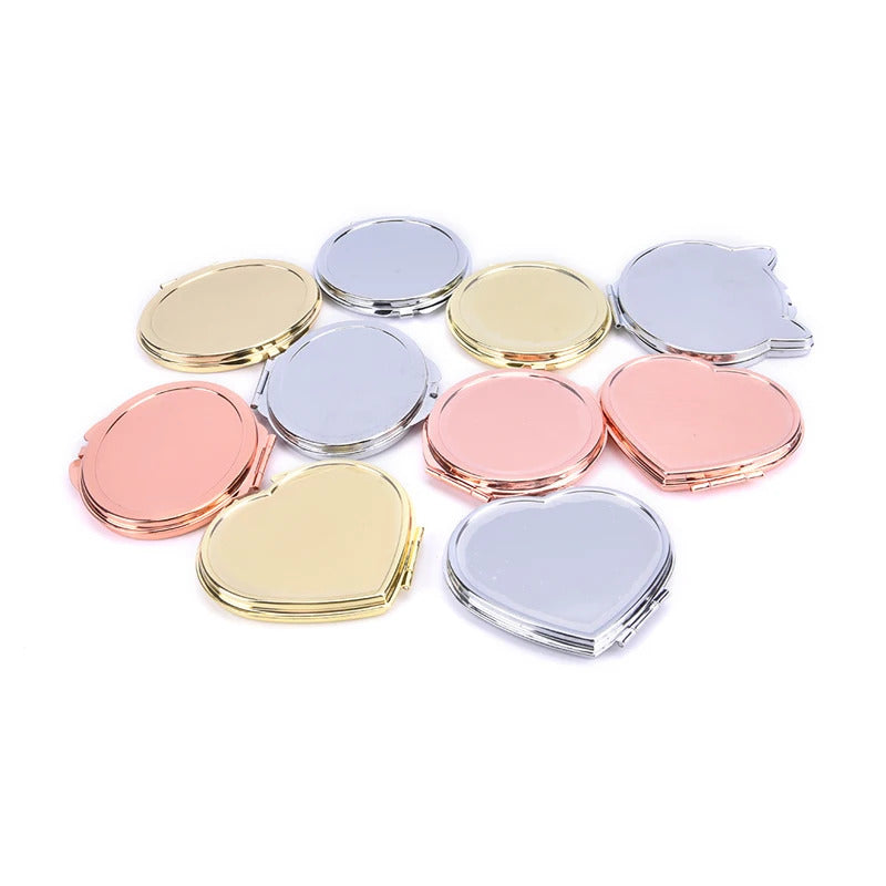 TSHOU1030 Compact Makeup Mirror Cosmetic Magnifying Round Pocket Make Up Mirror for Purse Travel Bag Home Office Mirror