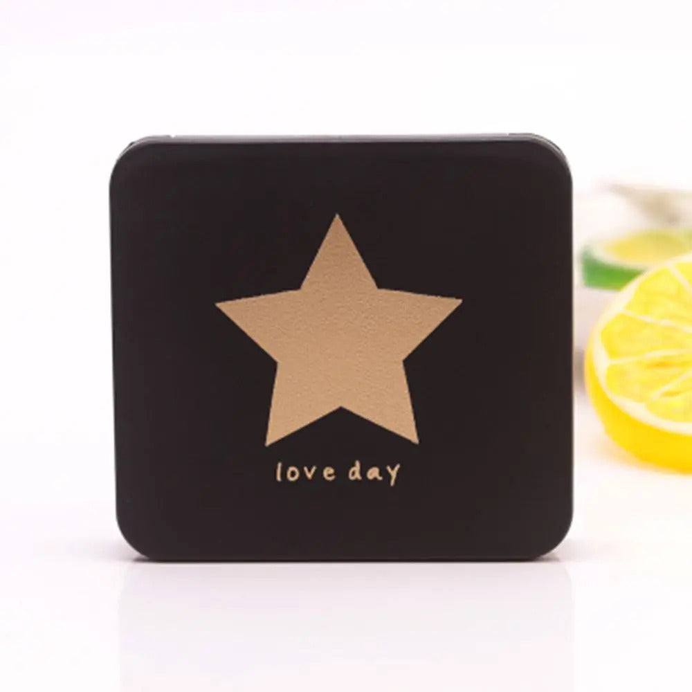 DSHOU204 Square Makeup Mirror Portable Double-sided Cosmetic Mirror Folding Pocket Compact Mirror Travel Accessories Christmas