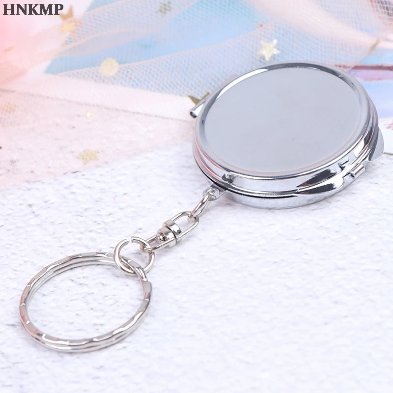 L331 Portable Folding Mirror Key Chain Pocket Compact Makeup Cosmetic Mirror With Key Ring