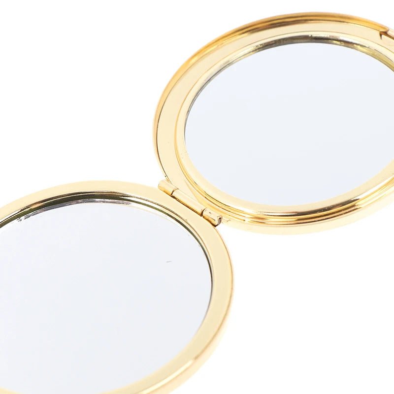 TSHOU579 Luxury Crystal Makeup Mirror Portable Round Folded Compact Mirrors Pocket Mirror Making Up for Personalized Gift