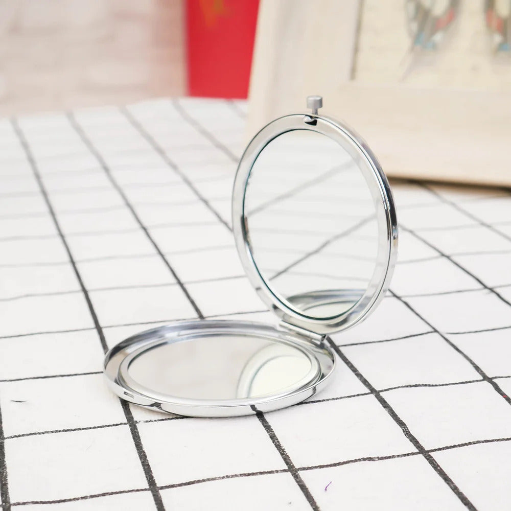 L350 Mini Makeup Mirrors 57.1mm Blank Round Metal Compact Mirror Portable Cosmetic Pocket Mirror For Girl's Women Beauty