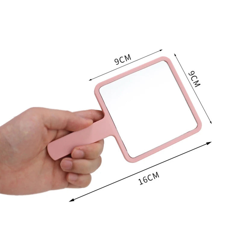 FEN79 Handle Mirror Square Makeup Mirror Handheld Vanity Mirror Hand Mirror Salon Makeup Vanity Cosmetic Compact Mirror for