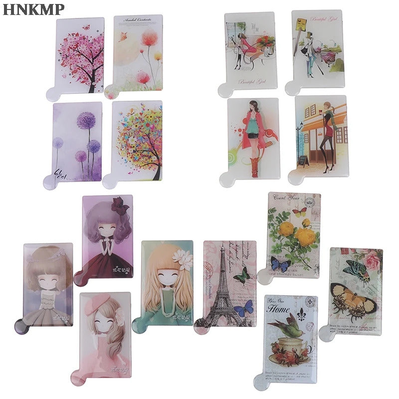 L237 Portable Shatter Proof Card Style Pocket Cosmetic Mirror PU Leather Cover Stainless Steel Unbreakable Makeup Mirror