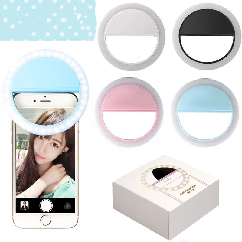 L498 Mobile Phone Light Clip Selfie LED  Auto Flash for Cell Phone Selfie Flashlight Makeup Mirror Smartphone Round Portable