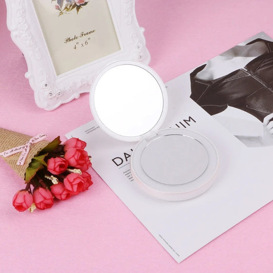 L192  3000mAh Portable LED Light Makeup Mirror Power Bank USB Charger 3X  Magnifying U2JD