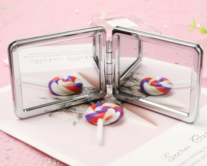 CX276 Shiny Quicksand Makeup Mirror Cute Pocket Mirror Makeup 2-Face Portable Foldable Vanity Mirror Hand Mirror Compact Mirrors