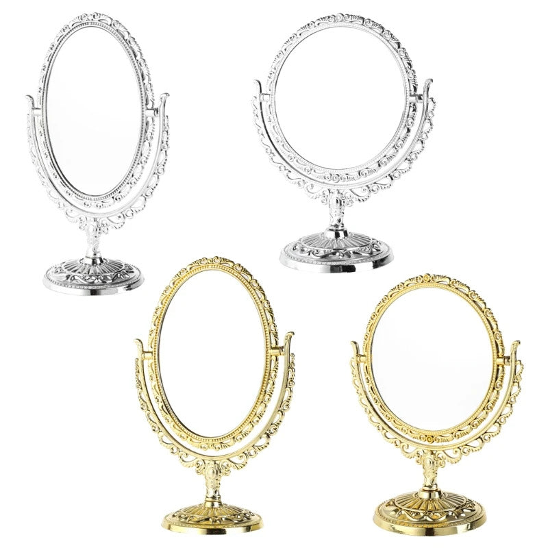 TSHOU987 Sides Makeup Mirror Stand Table Cosmetic Mirror Plastic Dresser Mirrors Tools