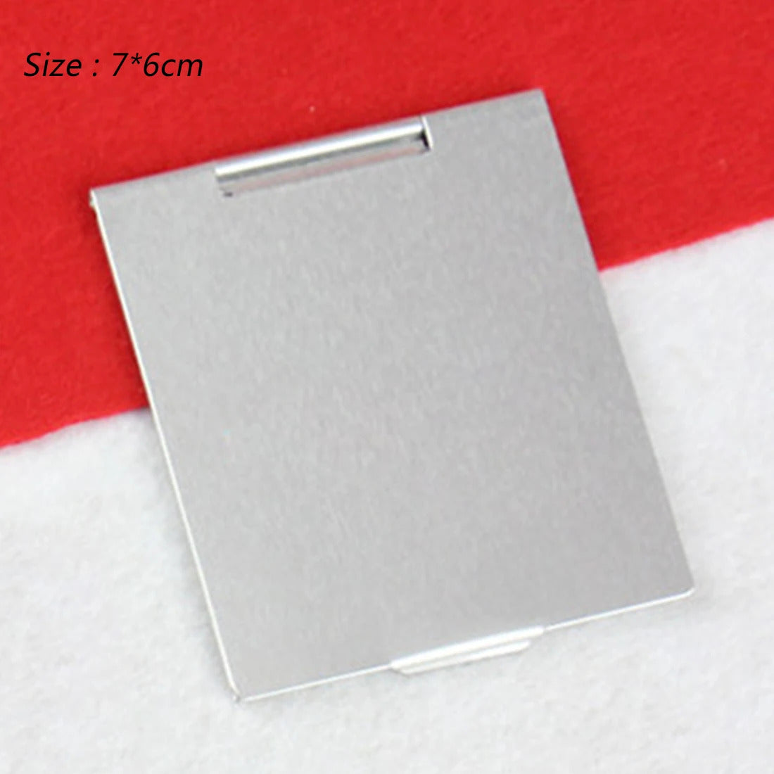 CX591 Rectangle Aluminium Alloy Cover Silver Ultra-thin Foldable Makeup Mirror 1 PC Unbreakable Pocket Cosmetic Mirror