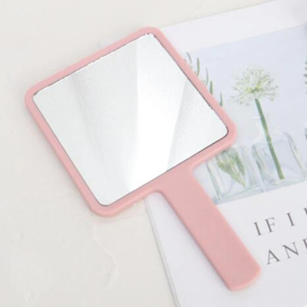 TSHOU1015 Handle Mirror Square Makeup Mirror Handhe Vanity Mirror Hand Mirror SPA Salon Makeup Vanity Cosmetic Compact Mirror
