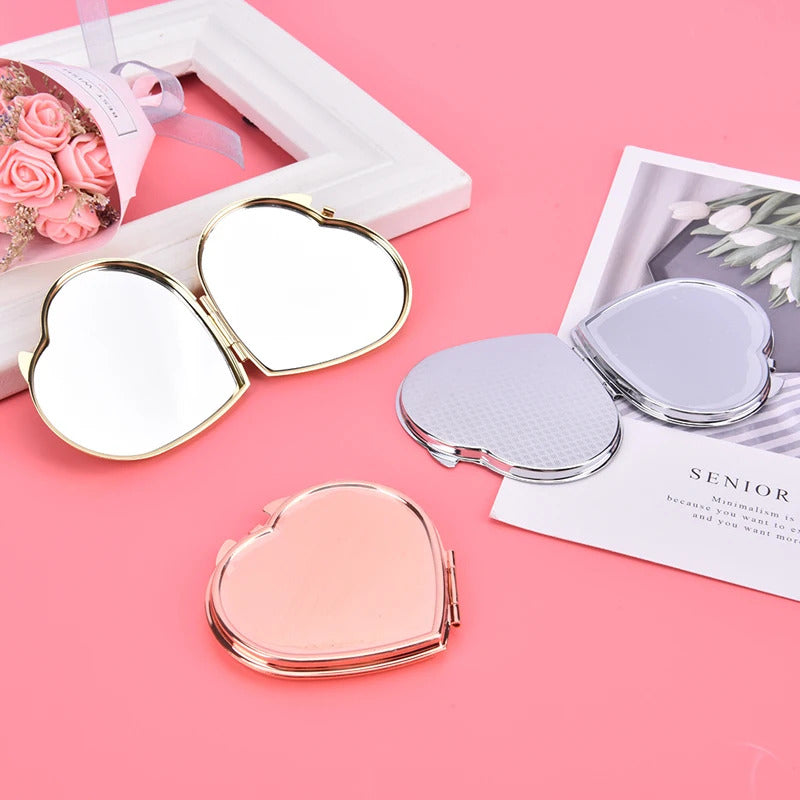 TSHOU1030 Compact Makeup Mirror Cosmetic Magnifying Round Pocket Make Up Mirror for Purse Travel Bag Home Office Mirror