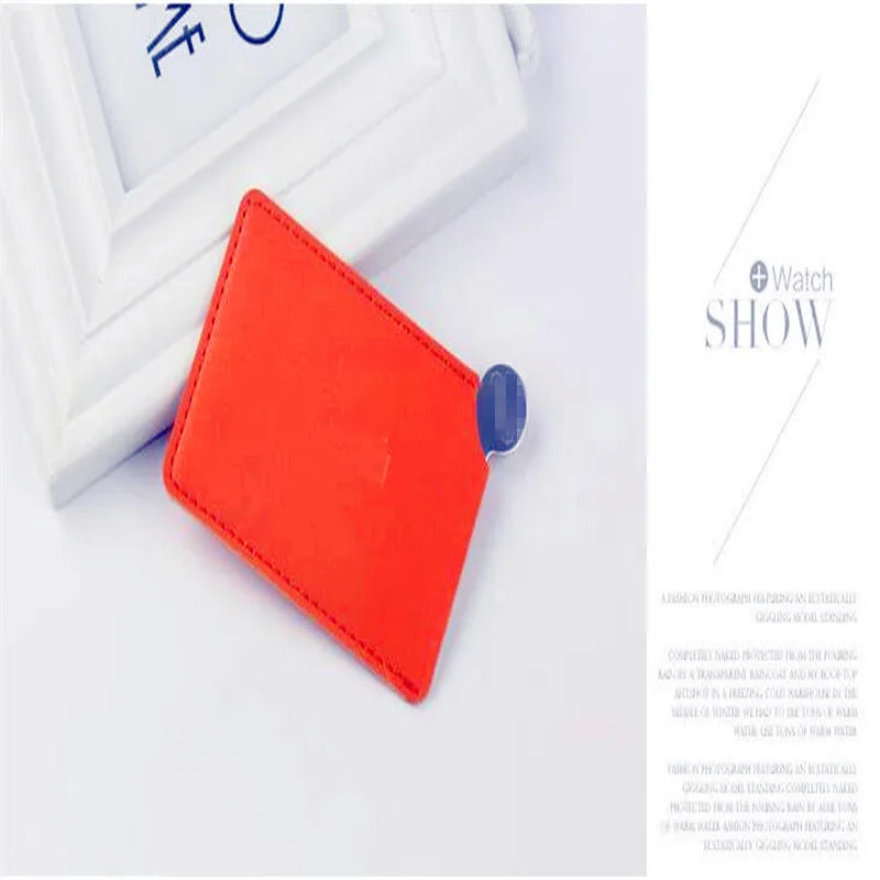 DA25 Portable Mini Shatter Proof Card Style Pocket Cosmetic Mirror PU Leather Cover Stainless Steel Unbreakable Makeup
